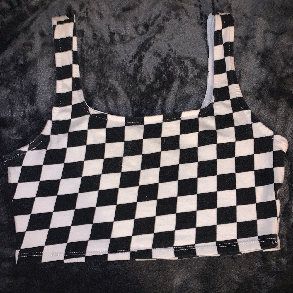SOLD SOLD. Checkered Cropped Top
